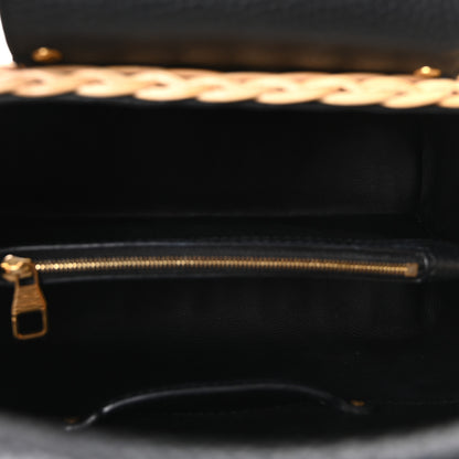 Louis Vuitton Rattan Calfskin Capucines BB Black 5 of 9