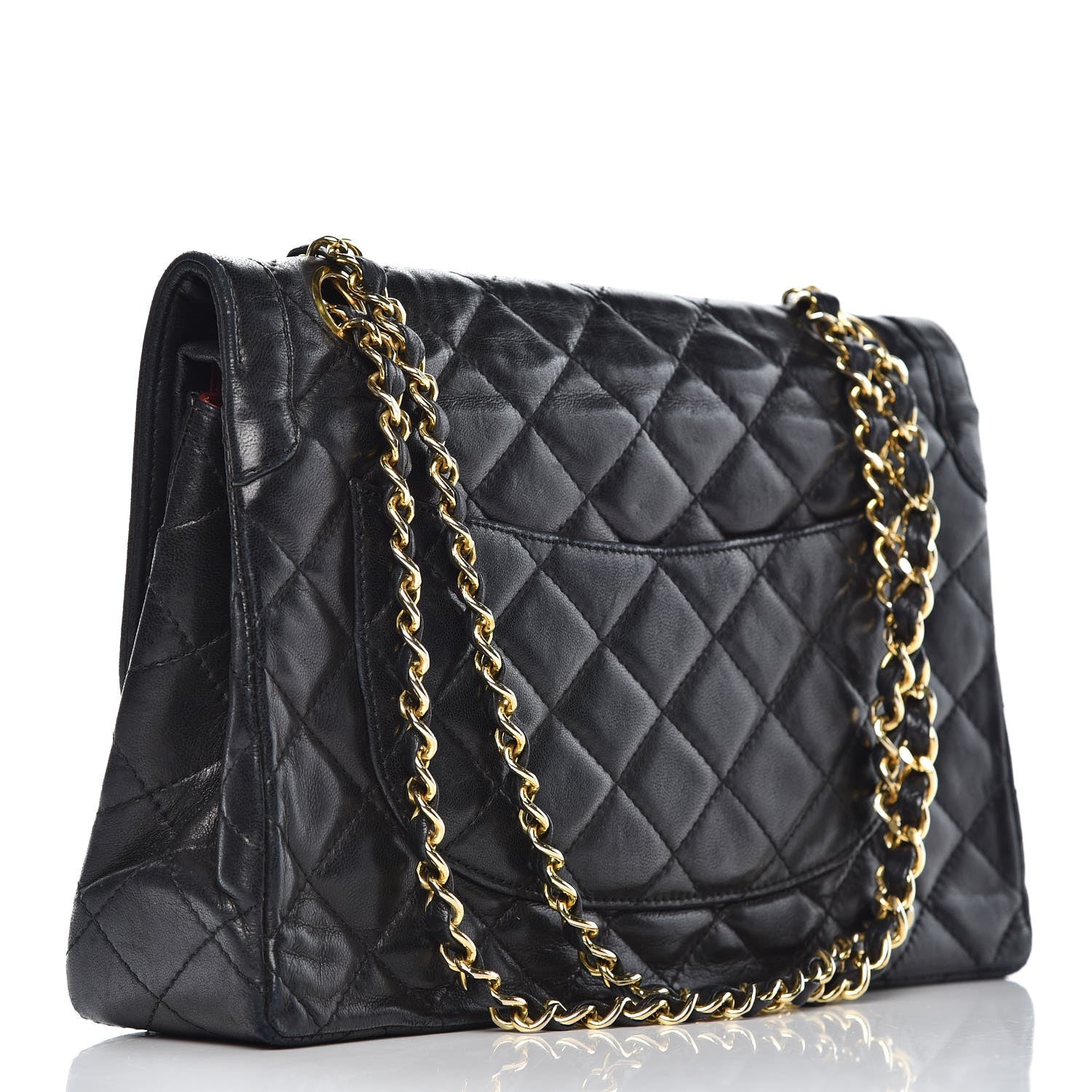 Chanel Lambskin Quilted Medium Double Flap Black 3 of 16