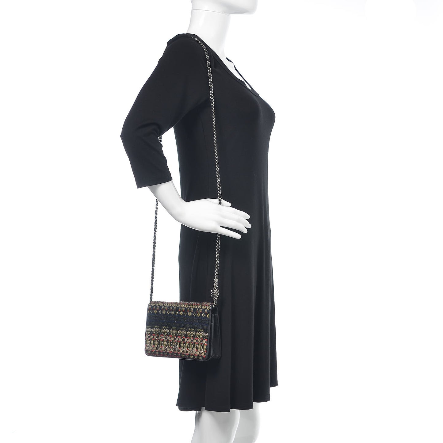 Tweed Wallet On Chain WOC Green Red Beige Black