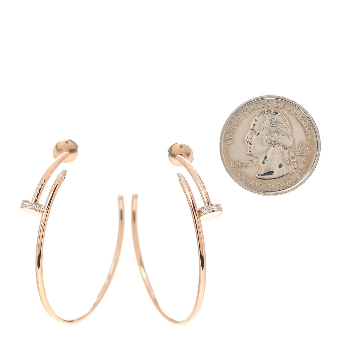 18K Pink Gold Diamond Juste Un Clou Hoop Earrings