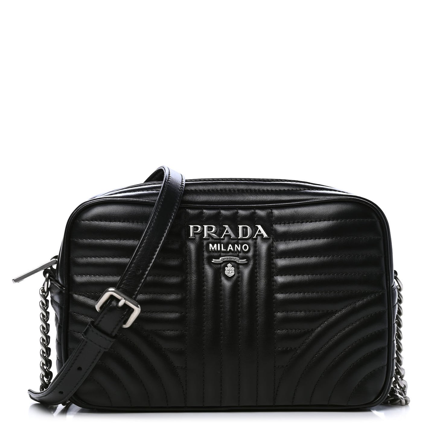 Soft Calfskin Diagramme Crossbody Bag Black