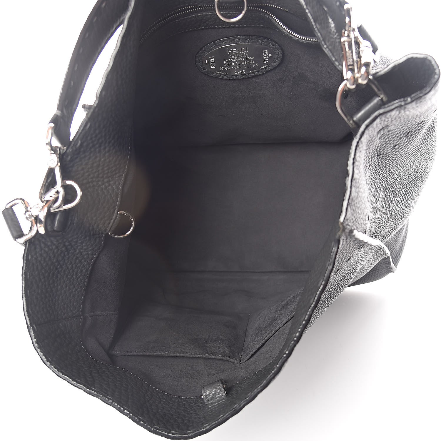 Fendi Cuoio Romano Selleria Large Anna Bucket Bag Asfalto 5 of 9