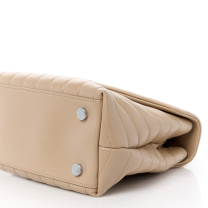 Saint Laurent Calfskin Y Quilted Monogram Medium Loulou Satchel Dark Beige 11 of 11