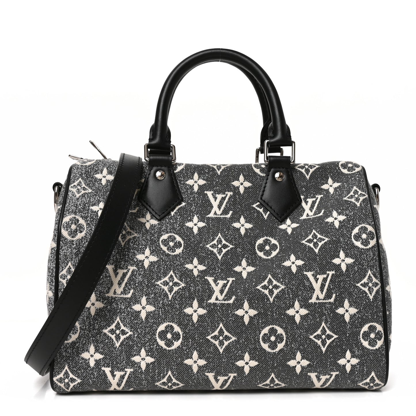 Denim Monogram Jacquard Speedy Bandouliere 25 Black