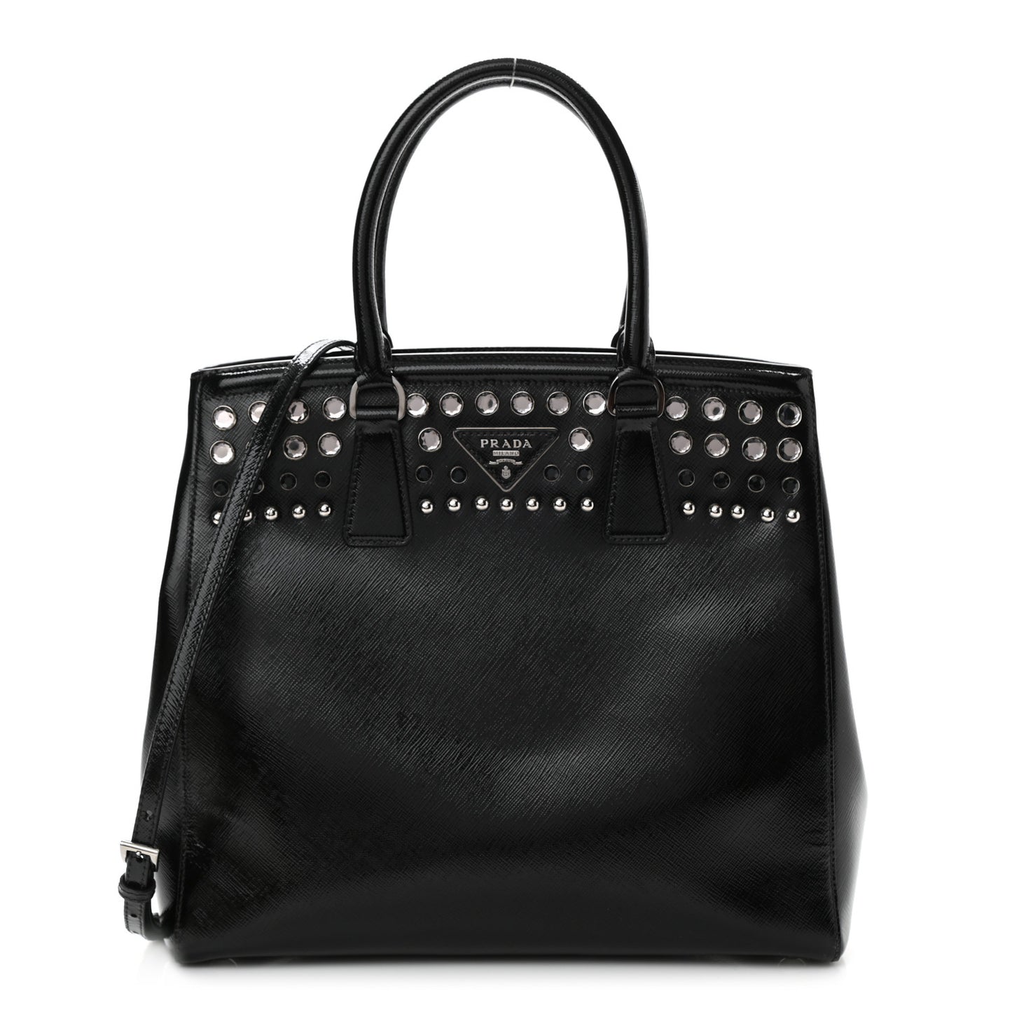 Saffiano Vernice Crystal Bag Black