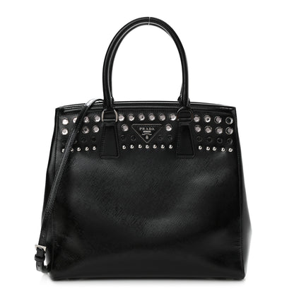 Prada Saffiano Vernice Crystal Bag Black 1 of 8