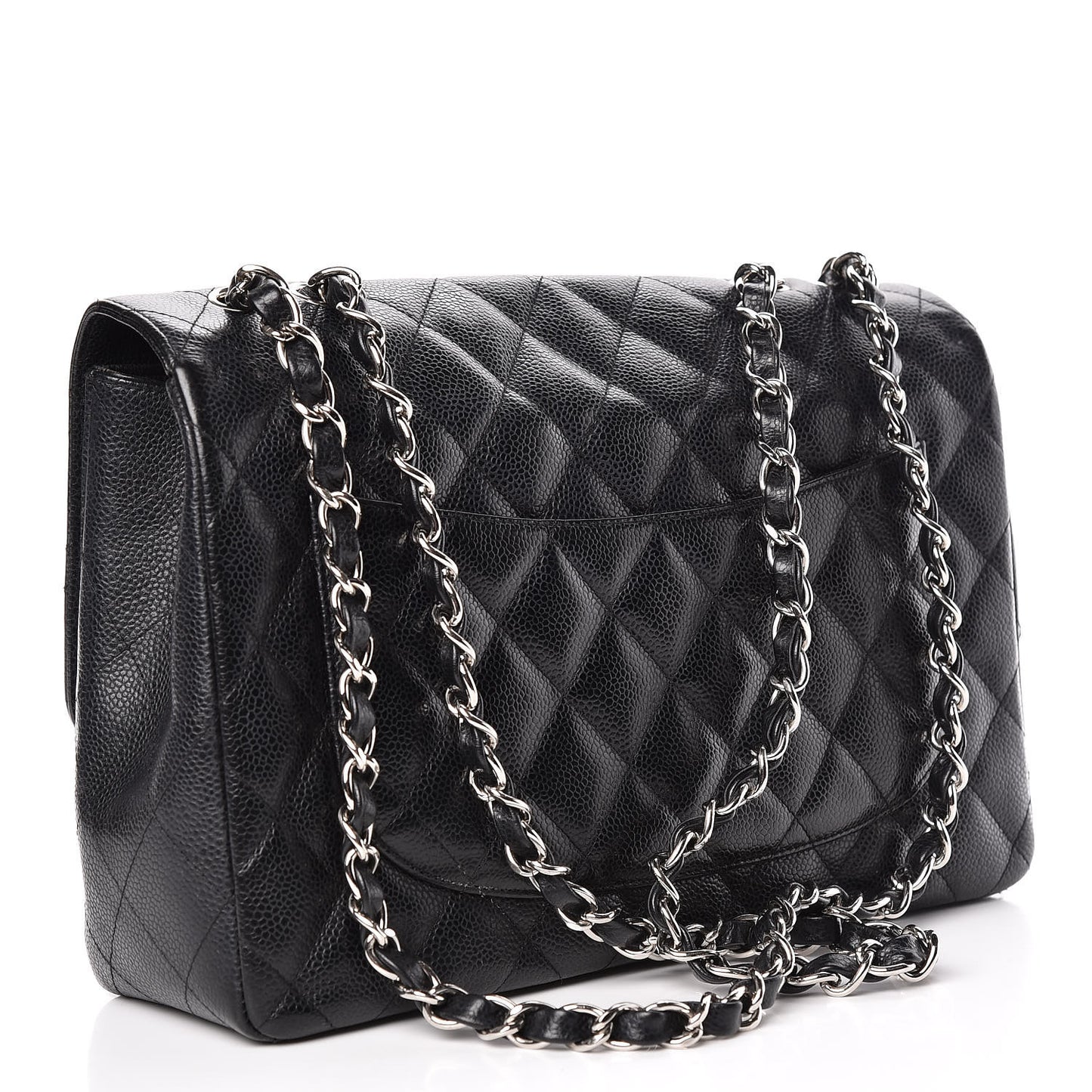 Caviar Quilted Jumbo Single Flap Black