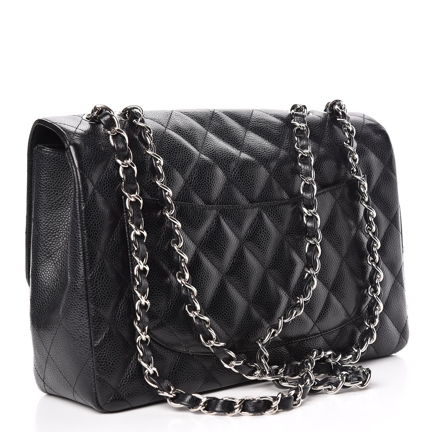 Chanel Caviar Quilted Jumbo Single Flap Black 3 of 11