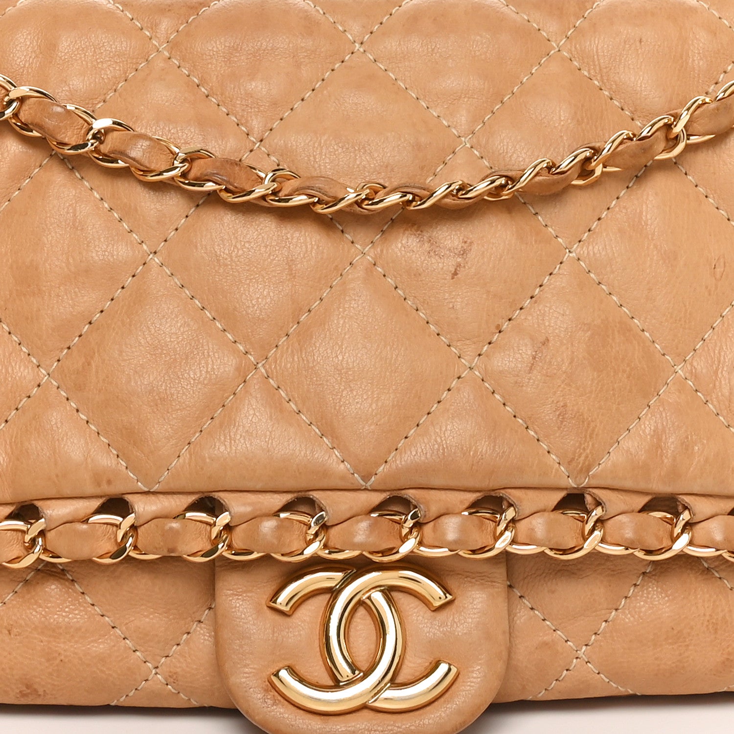 Chanel Calfskin Quilted Medium Chain Me Flap Light Beige 8 of 11