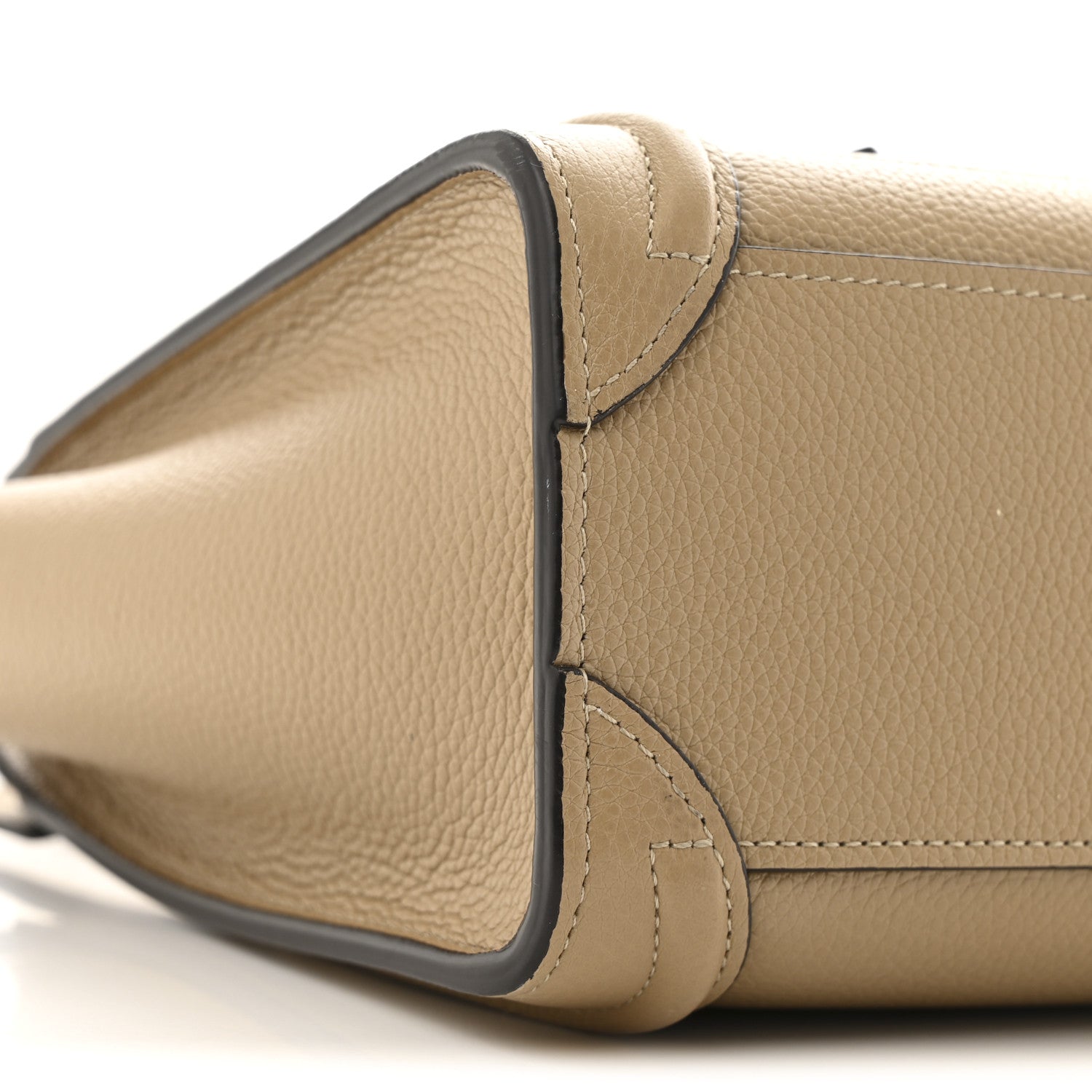 Celine Drummed Calfskin Nano Luggage Dune 10 of 11