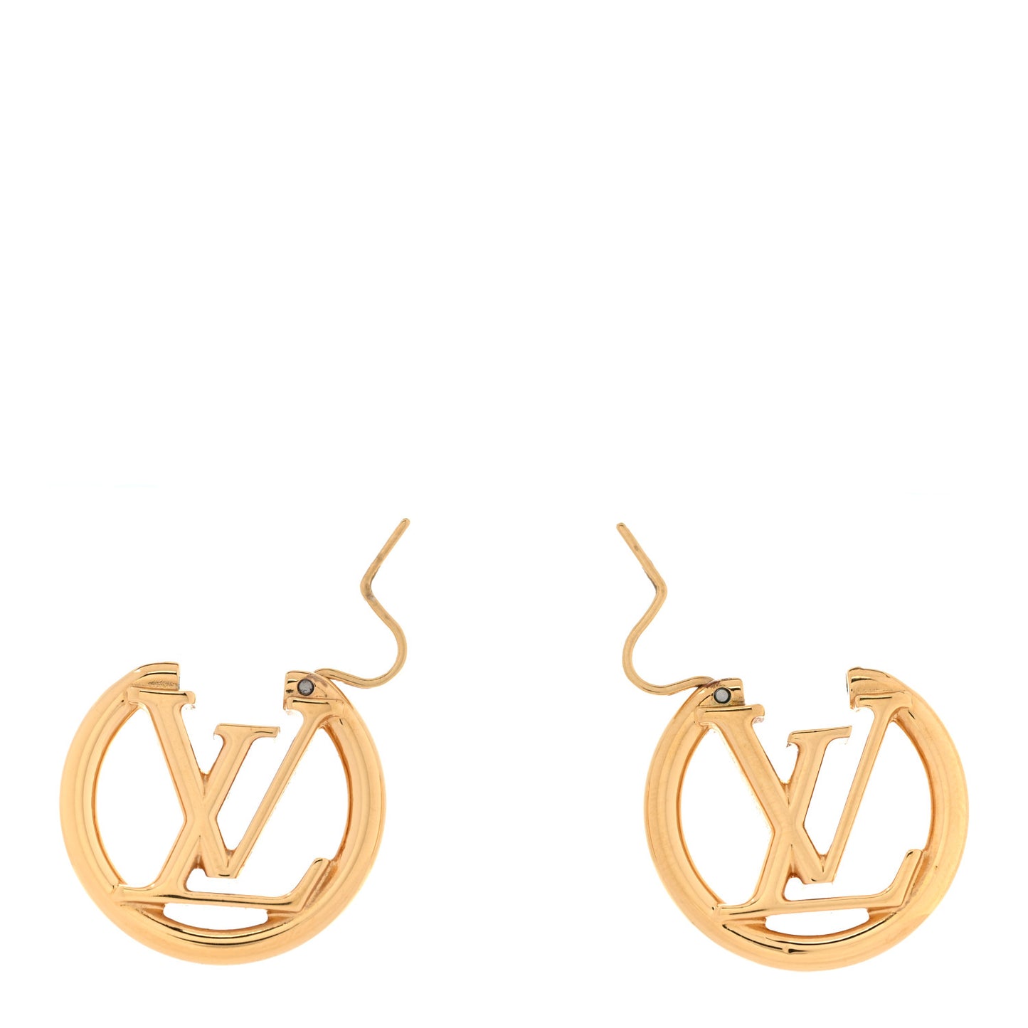 Metal Small Louise Hoop Earrings Gold