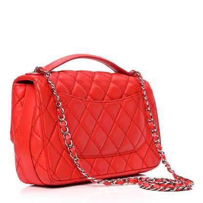 Chanel Lambskin Quilted Medium Easy Carry Flap Red 2 of 7