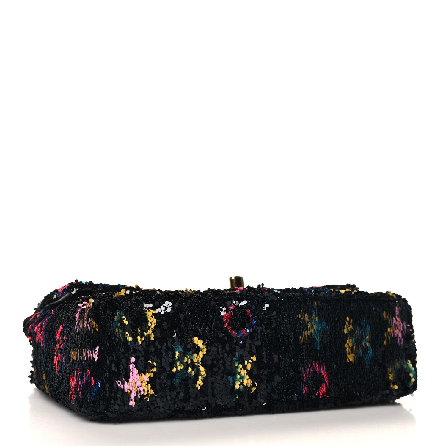 Chanel Sequin Logo CC Small Single Flap Black Multicolor 4 of 11