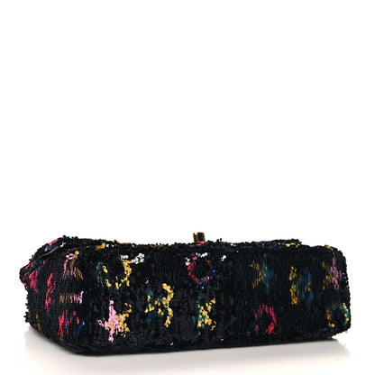Chanel Sequin Logo CC Small Single Flap Black Multicolor 4 of 11