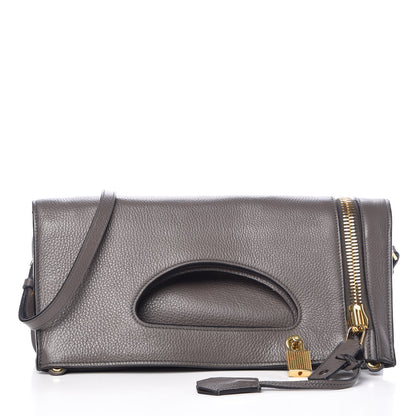 Tom Ford Grained Calfskin Alix Shoulder Bag Graphite 3 of 12