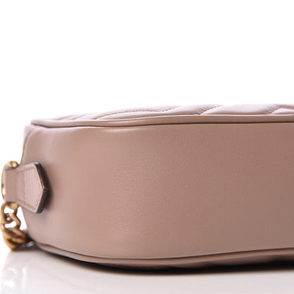 Gucci Calfskin Matelasse Mini GG Marmont Chain Shoulder Bag Porcelain Rose 5 of 9