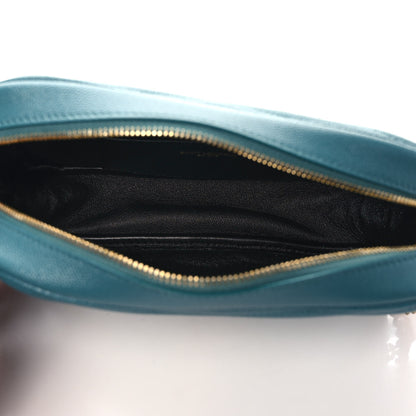 Saint Laurent Grain De Poudre Matelasse Monogram Mini Lou Camera Bag Blue Vert 5 of 9