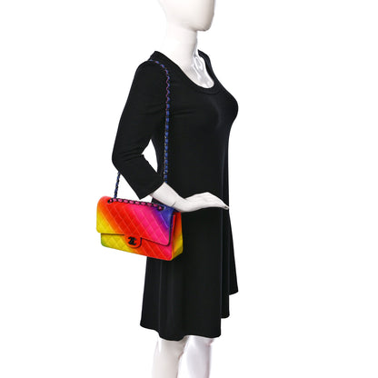 Chanel Calfskin Quilted Medium Rainbow Double Flap Multicolor 2 of 10