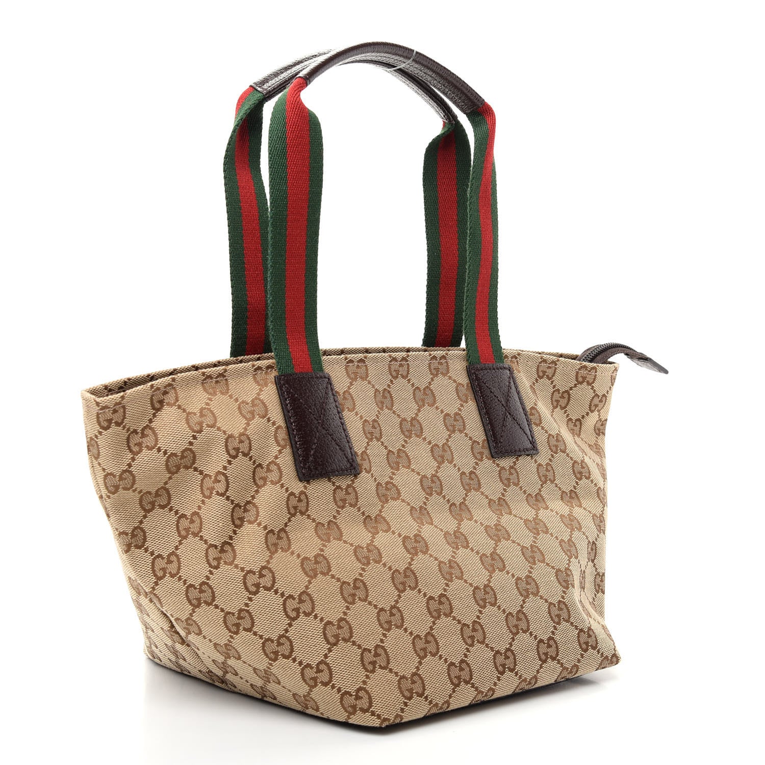 Gucci GG Monogram Small Web Handle Bucket Tote Dark Brown 3 of 9