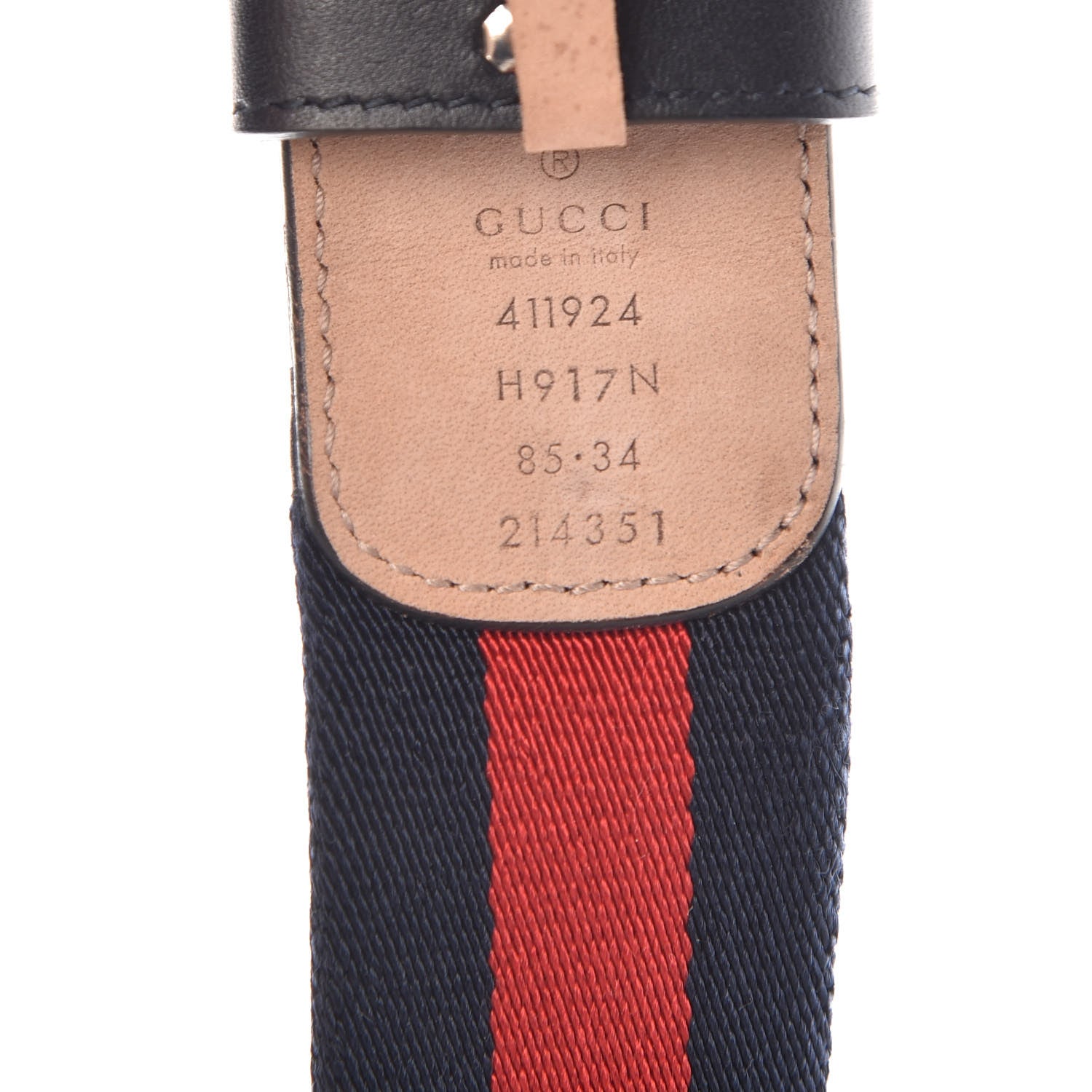 Gucci Canvas Web Interlocking G Belt 85 34 Navy 4 of 6