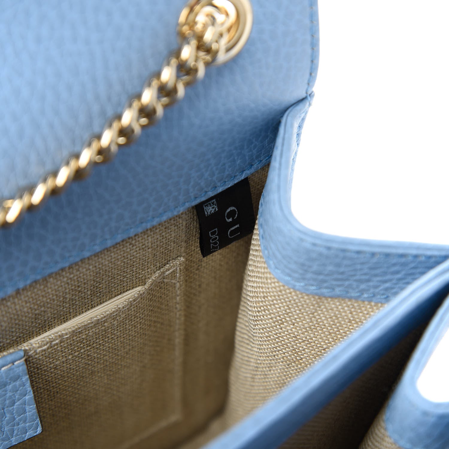 Gucci Dollar Calfskin Small Interlocking G Shoulder Bag Mineral Blue 10 of 11