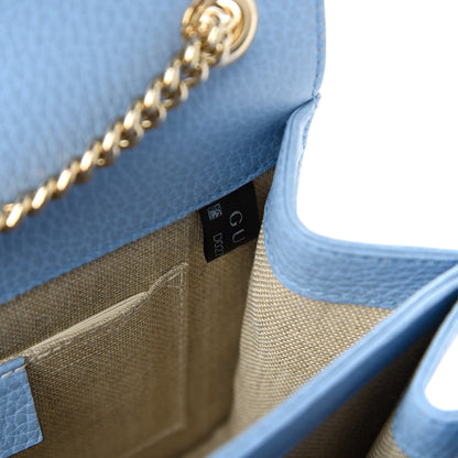 Gucci Dollar Calfskin Small Interlocking G Shoulder Bag Mineral Blue 10 of 11