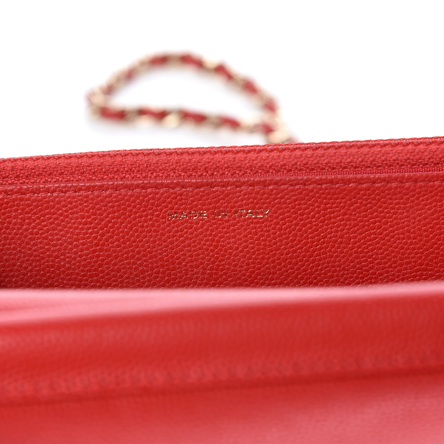 Chanel Caviar Camellia Embossed Wallet On Chain WOC Red 9 of 12