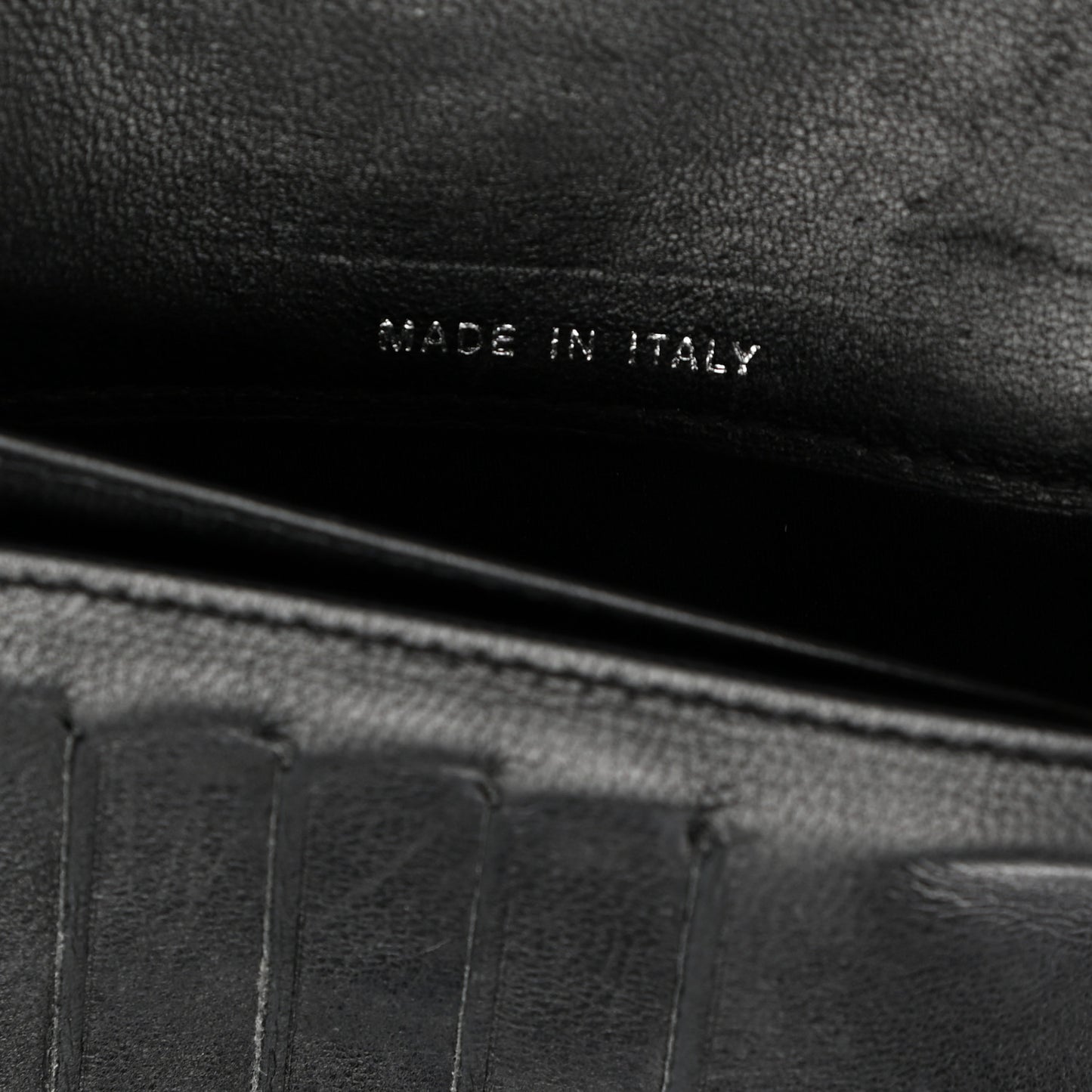 Patent Calfskin Lucky Symbols Yen Wallet Black