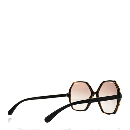 Chanel Acetate Wood Rubber Square Sunglasses 9076 Dark Tortoise 8 of 16