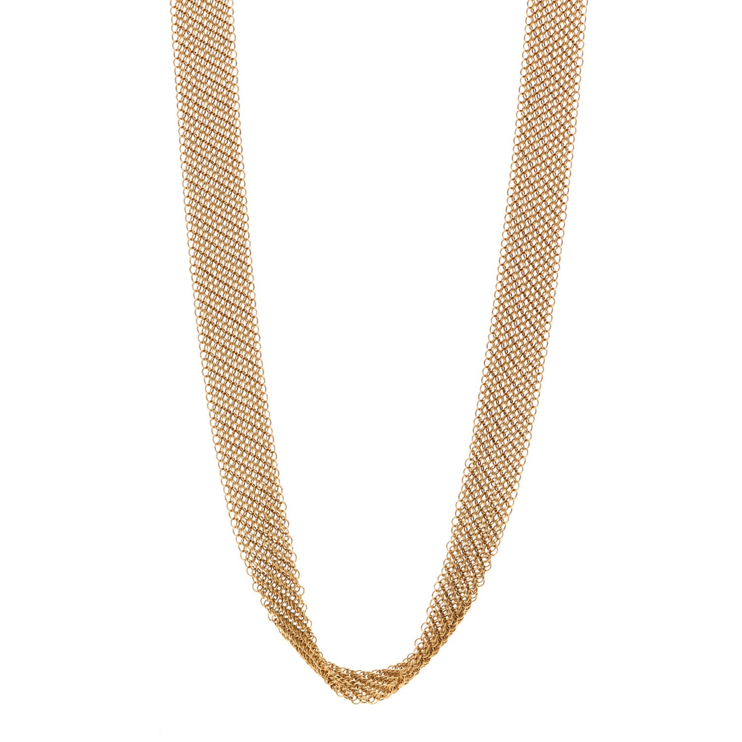 Tiffany 18K Yellow Gold Elsa Peretti Mesh Necklace 1 of 5