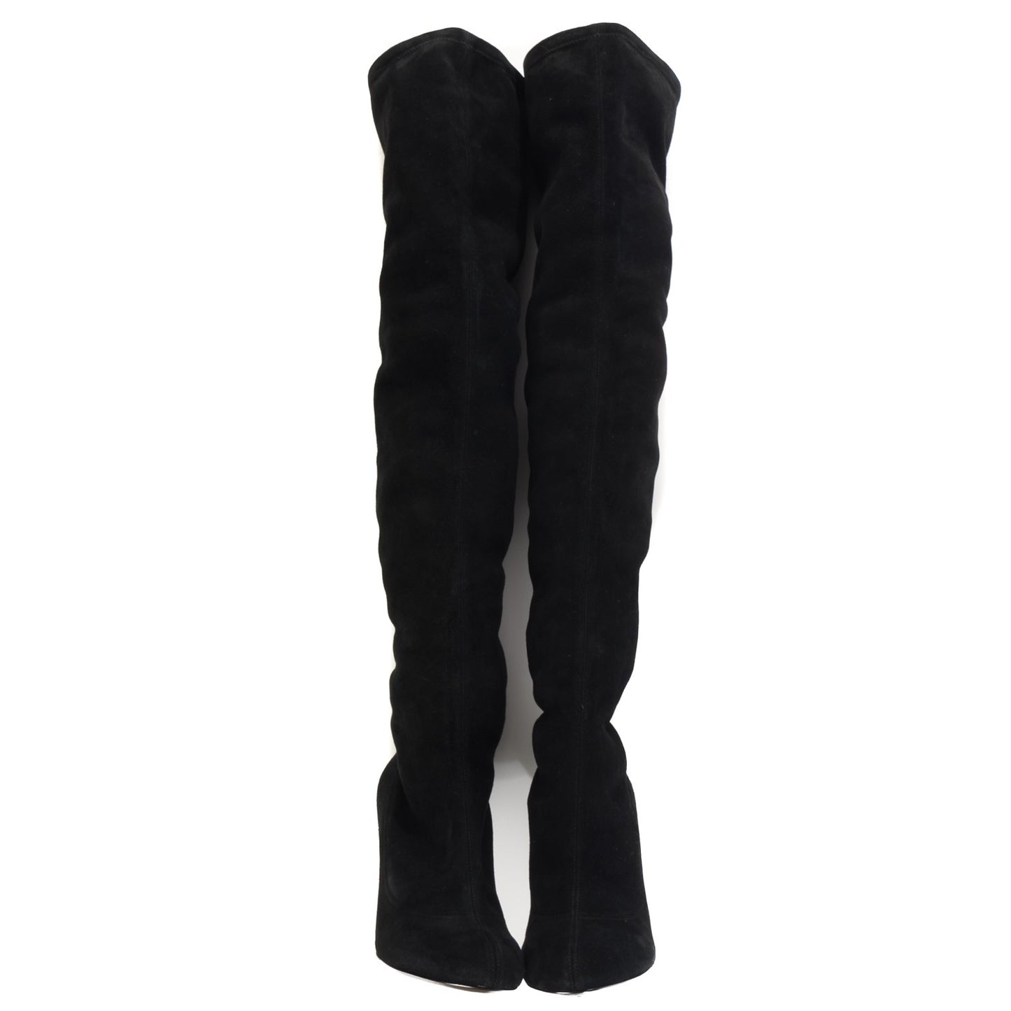 Suede Goatskin Alliance Thigh Boots 38.5 Black