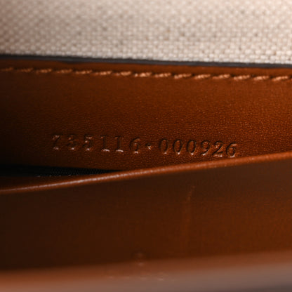 Gucci New Canvas Charisma Calfskin Crystal GG Monogram Small Bamboo 1947 Top Handle Bag Camel Ebony 7 of 10