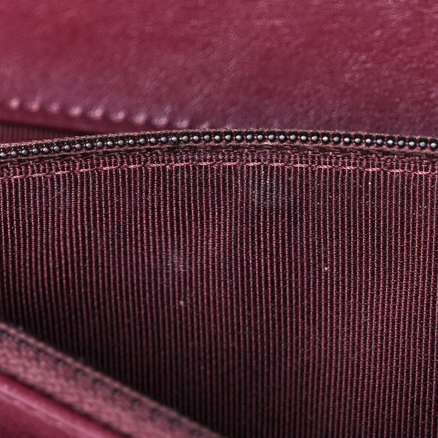 Chanel Striated Patent Quilted Wallet on Chain WOC Bordeaux 12 of 12