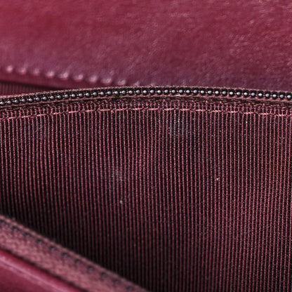 Chanel Striated Patent Quilted Wallet on Chain WOC Bordeaux 12 of 12