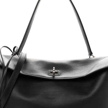 Balenciaga Natural Smooth Calfskin Medium Rodeo Top Handle Handbag Black Black 7 of 9