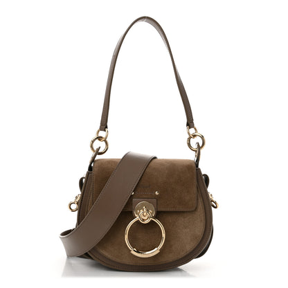 Chloe Calfskin Suede Small Tess Bag Army Green 1 of 13