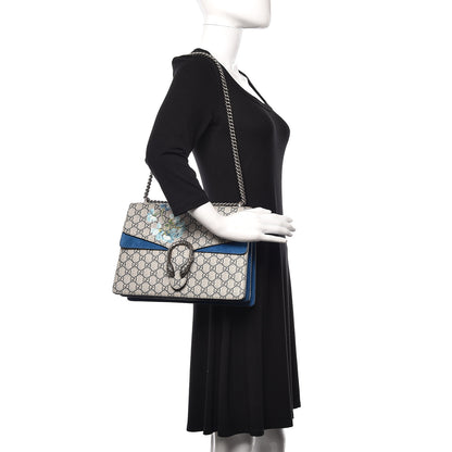 Gucci GG Supreme Monogram Blooms Medium Dionysus Shoulder Bag Beige Navy Vintage Blue 2 of 14