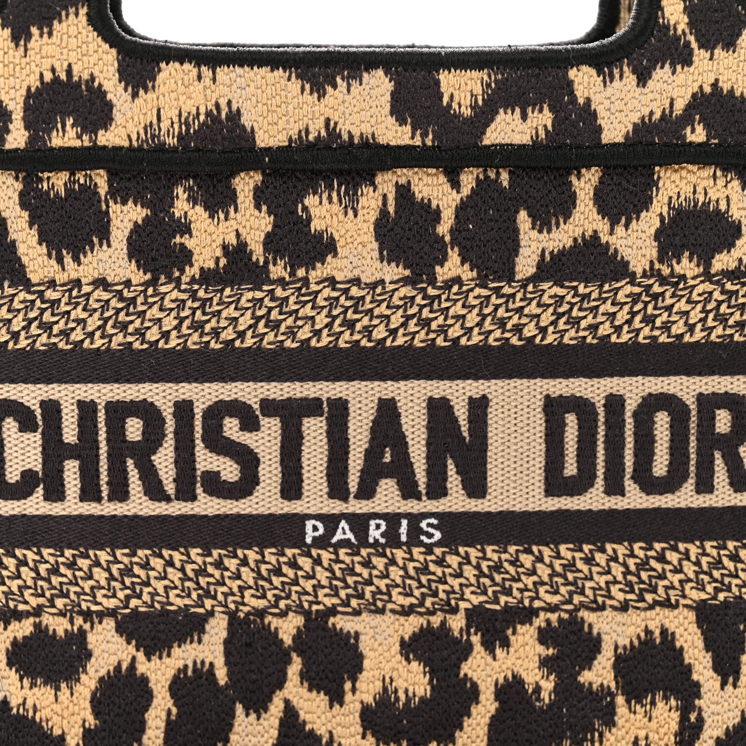 Christian Dior Canvas Mizza Embroidered Mini Leopard Book Tote Beige 8 of 10