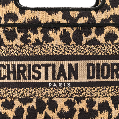Christian Dior Canvas Mizza Embroidered Mini Leopard Book Tote Beige 8 of 10
