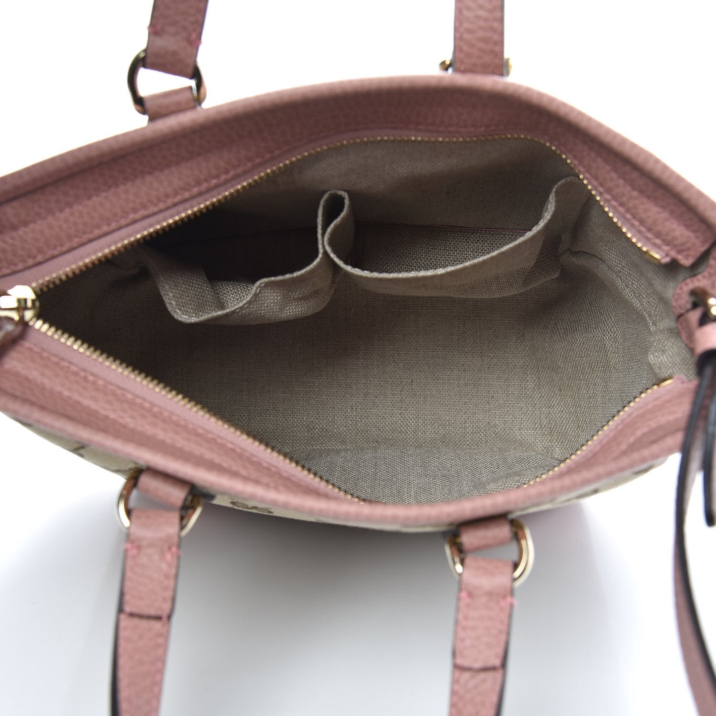 Monogram Small Bree Tote Beige Soft Pink