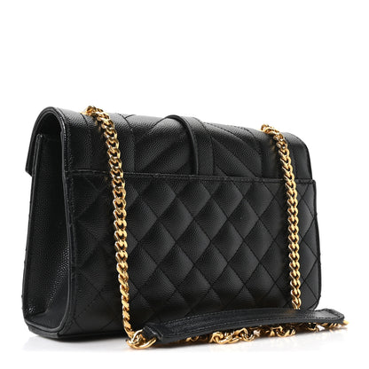 Saint Laurent Grain De Poudre Textured Mixed Matelasse Triquilt Small Monogram Satchel Black 3 of 10