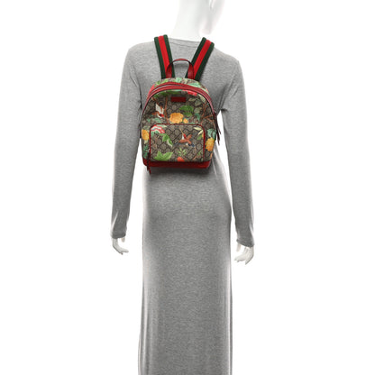 Gucci GG Supreme Monogram Tian Web Small Day Backpack Beige Multicolor Red 2 of 11