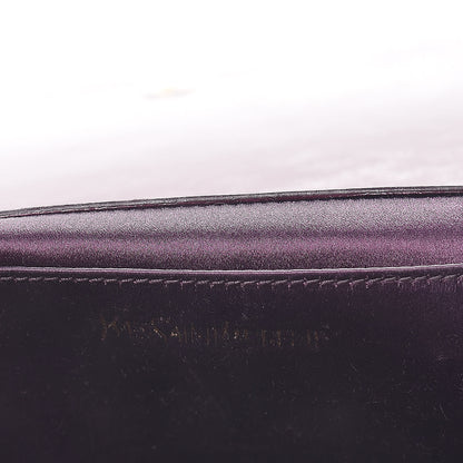 Saint Laurent Textured Patent Monogram Large Belle De Jour Clutch Purple 6 of 14