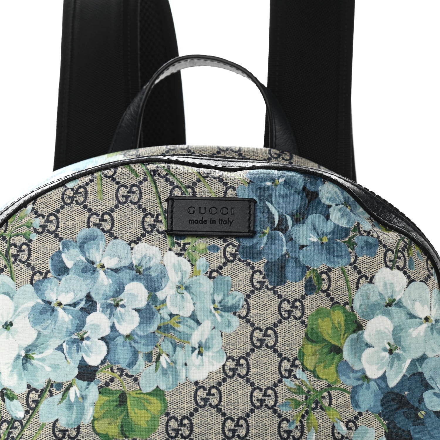 Gucci GG Supreme Monogram Blooms Medium Day Backpack Beige Blue Navy 8 of 10