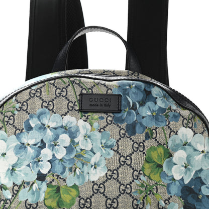 Gucci GG Supreme Monogram Blooms Medium Day Backpack Beige Blue Navy 8 of 10