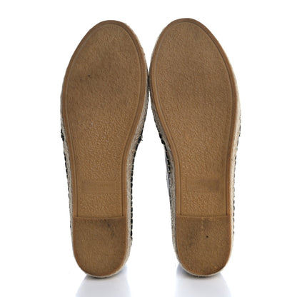 Saint Laurent Lambskin Monogram Espadrilles 38.5 Black 6 of 9