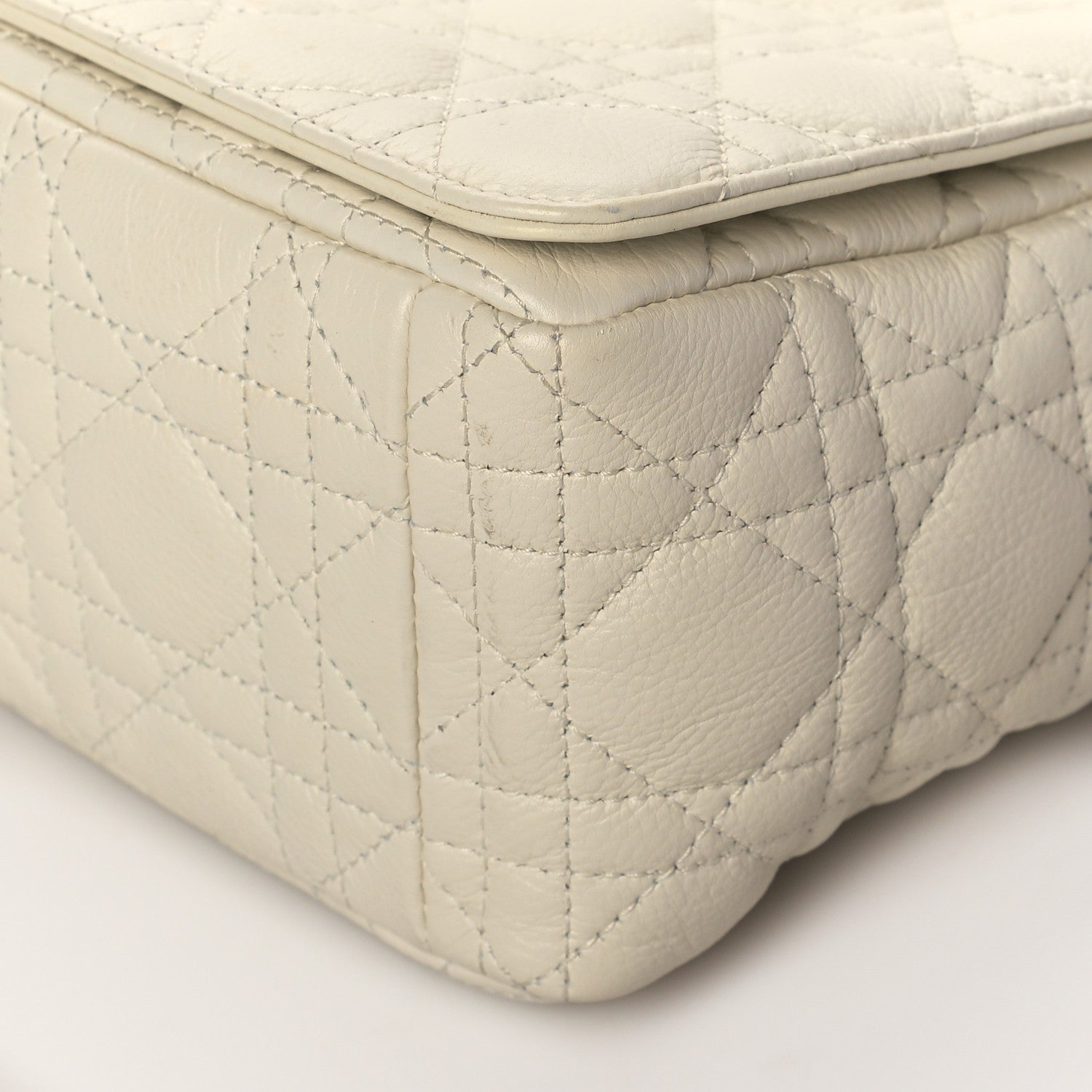Christian Dior Lambskin Cannage Large Caro Bag Ivory 9 of 11