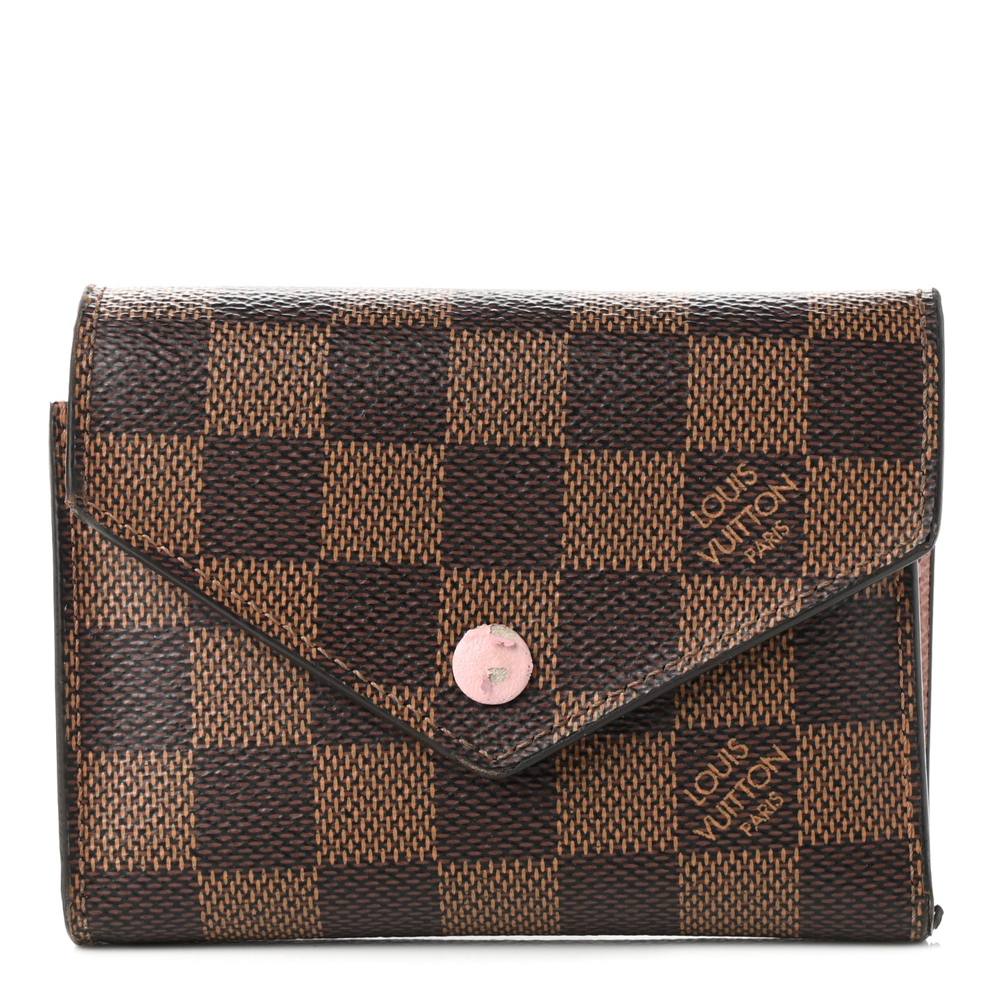 Damier Ebene Victorine Wallet Rose Ballerine