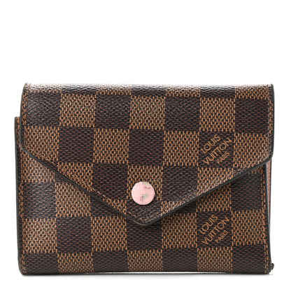 Louis Vuitton Damier Ebene Victorine Wallet Rose Ballerine 1 of 9