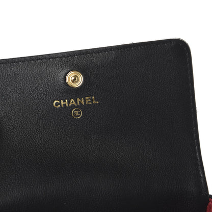 Chanel Calfskin Quilted About Pearls Card Holder Flap With Chain Black 8 of 12